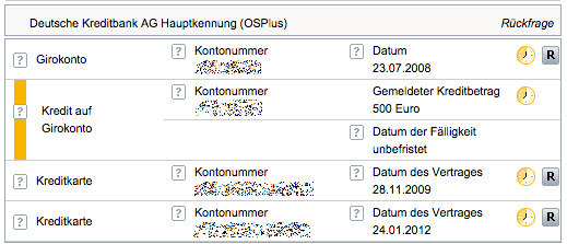 Schufa-Einträge